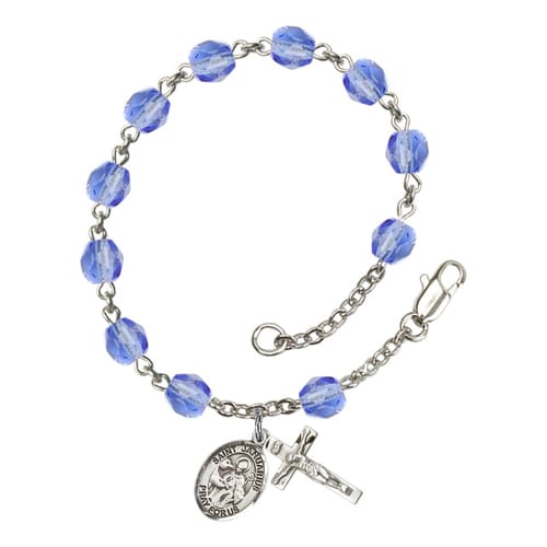 St. Januarius Blue September Rosary Bracelet 6mm