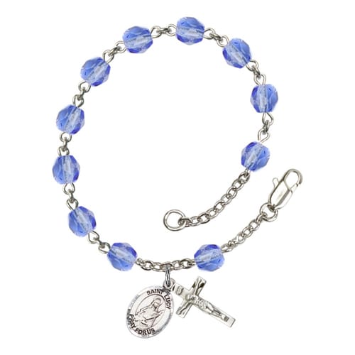 St. Lucy Blue September Rosary Bracelet 6mm