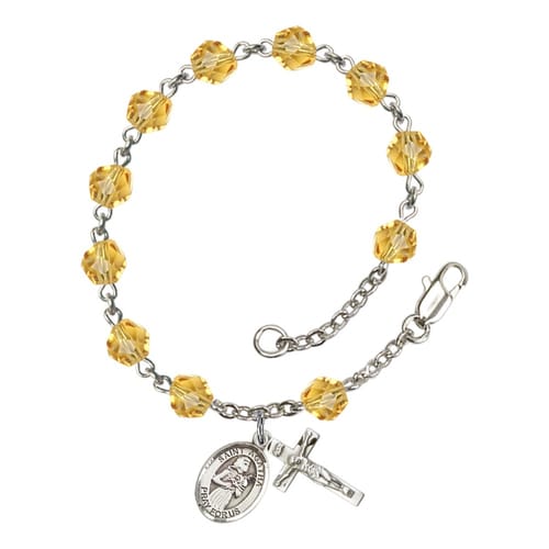 St. Agatha Yellow November Rosary Bracelet 6mm