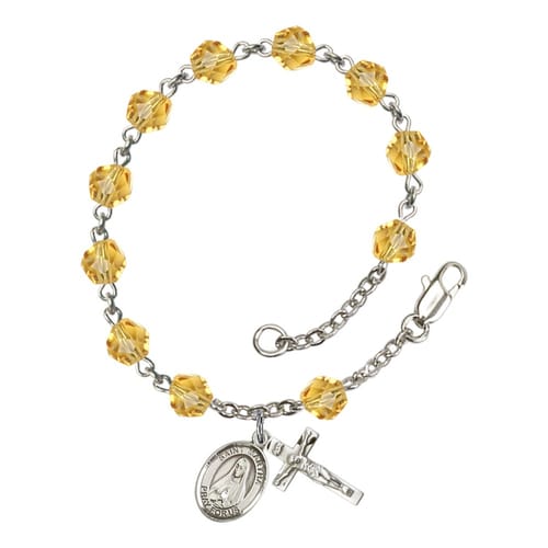 St. Martha Yellow November Rosary Bracelet 6mm