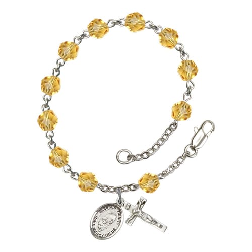 Blessed Trinity Yellow November Rosary Bracelet 6mm