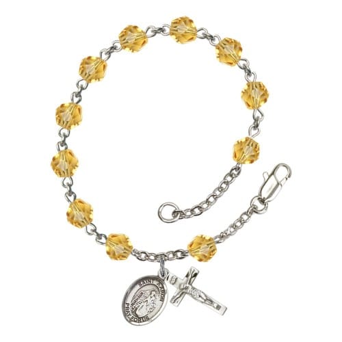 St. Aaron Yellow November Rosary Bracelet 6mm