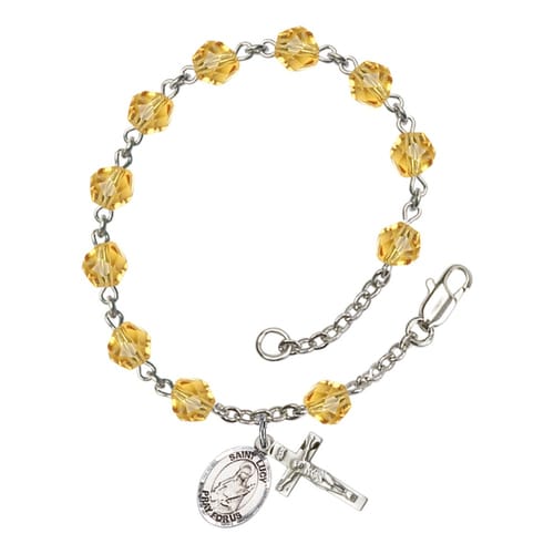 St. Lucy Yellow November Rosary Bracelet 6mm