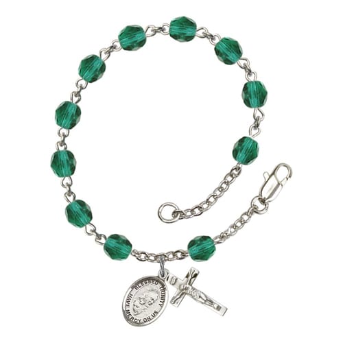 Blessed Trinity Teal December Rosary Bracelet 6mm