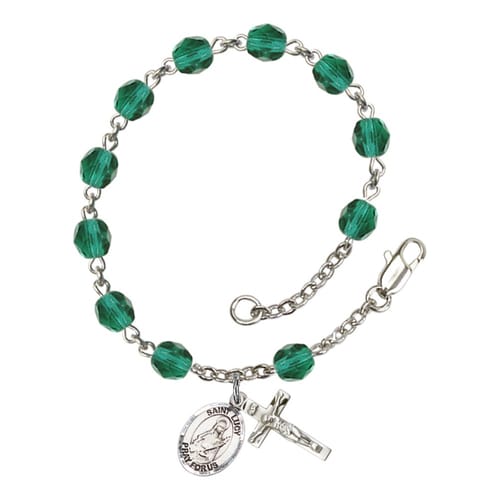 St. Lucy Teal December Rosary Bracelet 6mm