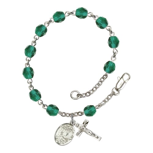 Miraculous Teal December Rosary Bracelet 6mm