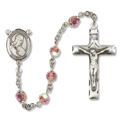 SS Light Rose October St. Philomena Rosary