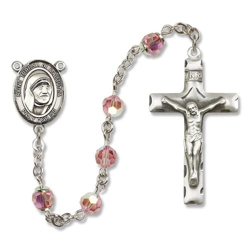 SS Light Rose October Blessed Teresa of Calcutta Rosary