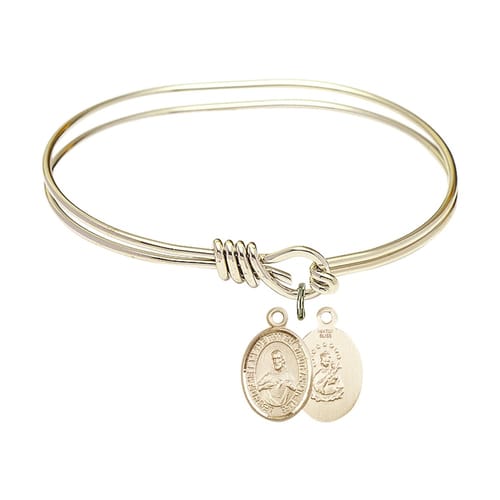 Youth 5 3/4&quot; Gold Plated Bangle Bracelet with Scapular Charm
