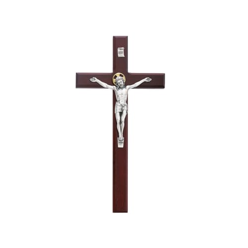 Beveled Cherry Crucifix 12&quot;