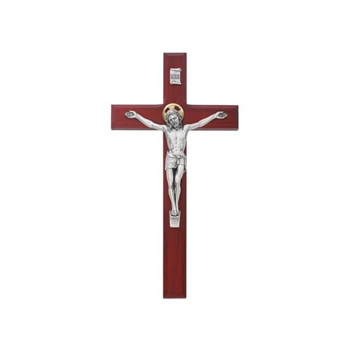 Beveled Cherry Crucifix 7&quot;