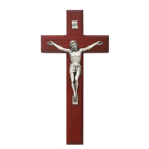 Beveled Cherry Crucifix 7&quot;