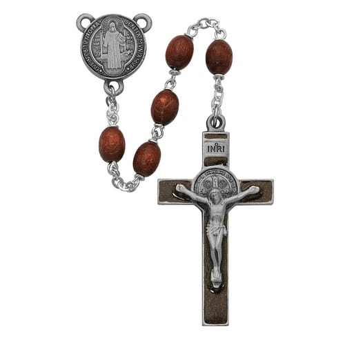 Brown Wood St. Benedict Rosary