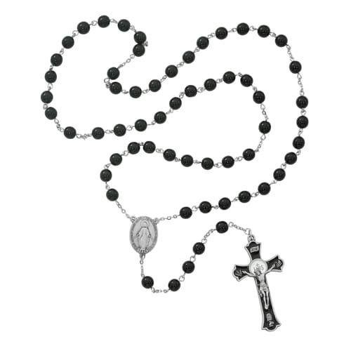 Black Holy Mass Crucifix Rosary