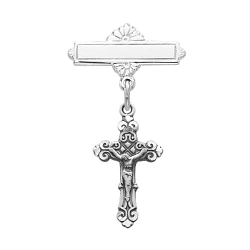 Sterling Crucifix Baby Pin