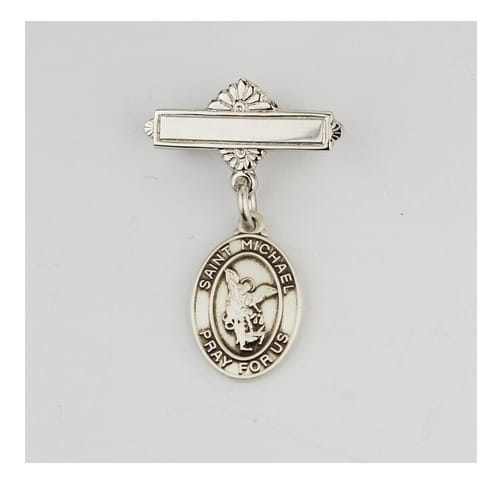 Sterling St. Michael Baby Pin