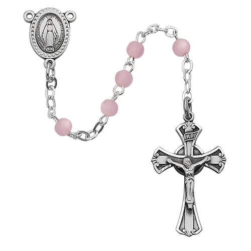 Pink Glass Youth Rosary