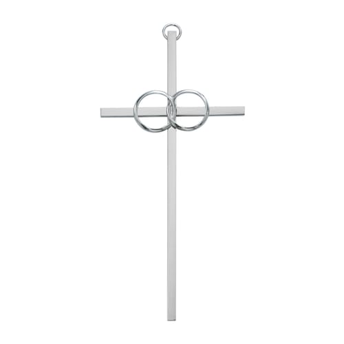 Polished Aluminum Wedding Cross 6&quot;