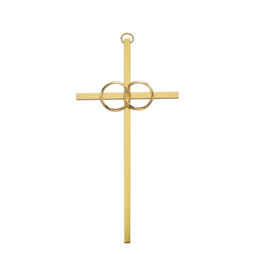 Polished Brass Wedding Cross 6&quot;