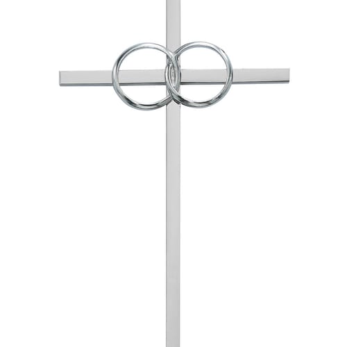 Polished Aluminum Wedding Cross 8&quot;