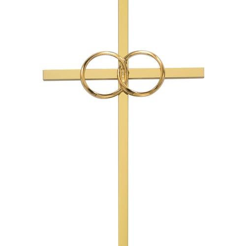 Polished Brass Wedding Cross 10&quot;