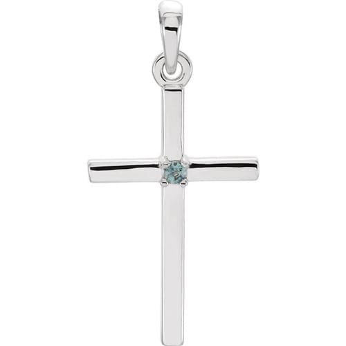 Platinum Alexandrite Cross 22.65x11.4mm Pendant