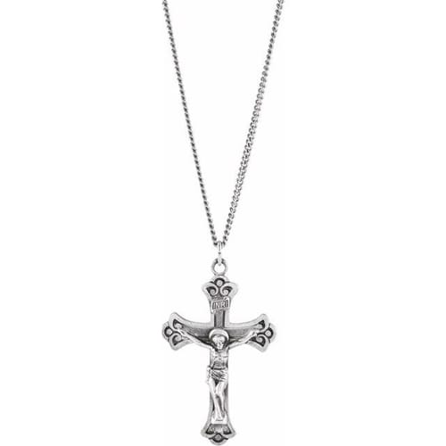 Sterling Silver 46x30mm Crucifix 24