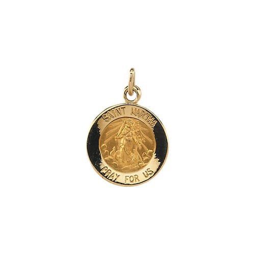 14kt Yellow Gold 12mm St. Martha Medal