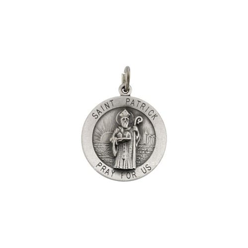 Sterling Silver 15mm Round St.Patrick 18