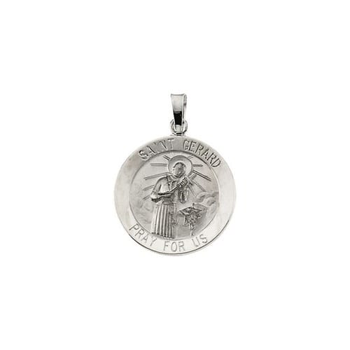 14kt White Gold 18mm St. Gerard Medal