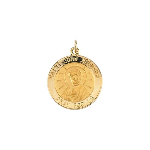 14kt Yellow Gold 18.25mm Round St. John Neumann Medal