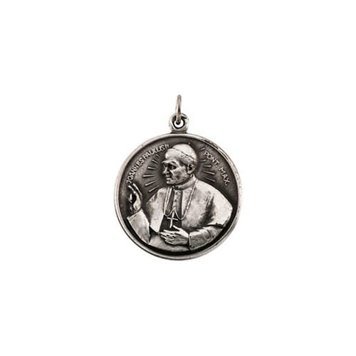 Sterling Silver 20.5 Round Pope John Paul II 18