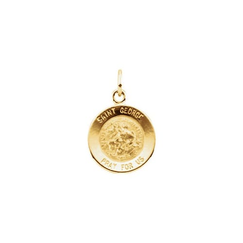 14kt Yellow Gold 12mm Round St. George Medal