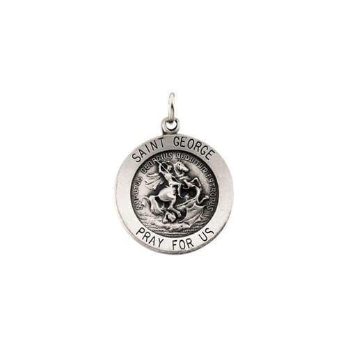 Sterling Silver 18.25mm Round St. George Medal 18