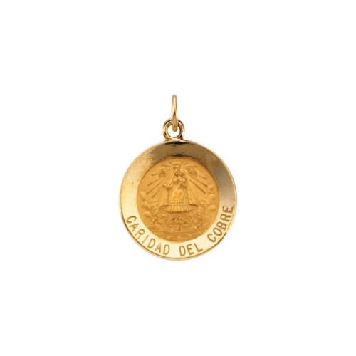 14kt Yellow Gold 15mm Round Caridad del Cobre Medal