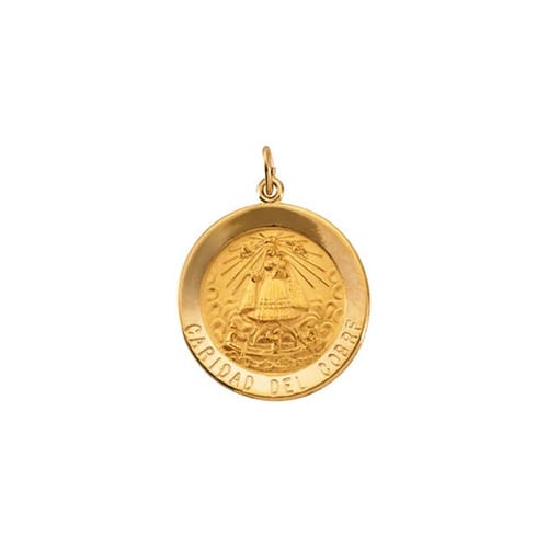 14kt Yellow Gold 25mm Round Caridad del Cobre Medal