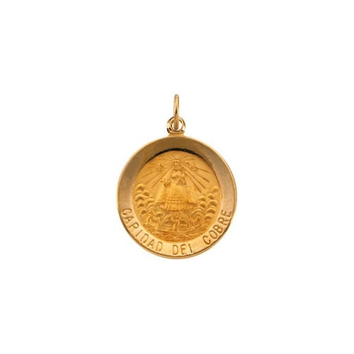 14kt Yellow Gold 18.25mm Round Caridad del Cobre Medal