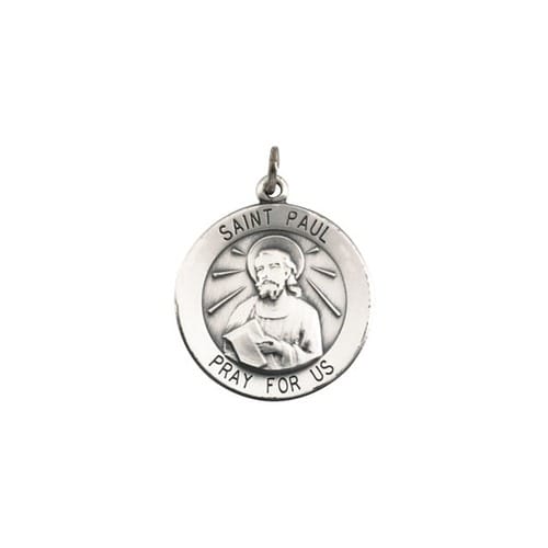 Sterling Silver 18.25mm Round St.Paul the Apostle 18