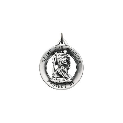 Sterling Silver 25.25mm St. Christopher Medal