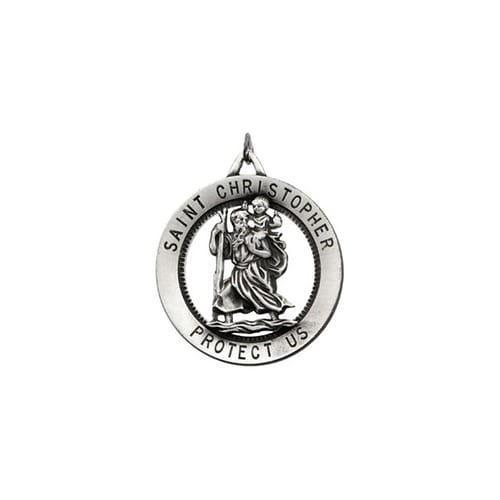 Sterling Silver 32.5mm St. Christopher Medal