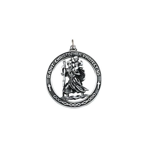 Sterling Silver 38.75mm St. Christopher Medal