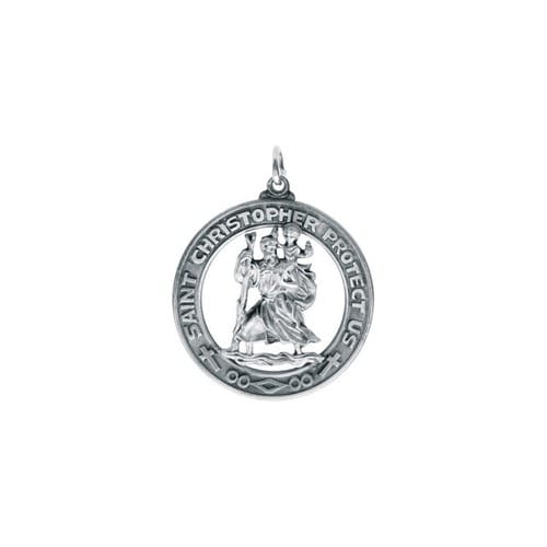 Sterling Silver 28.5mm St. Christopher Medal