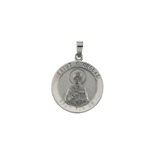 14kt White Gold 18.25mm St. Nicholas Medal