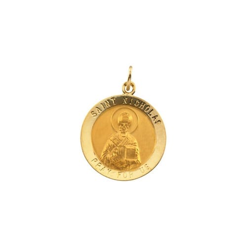 14kt Yellow Gold 18.25mm St. Nicholas Medal