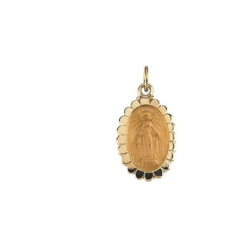 14kt Yellow Gold 17x11mm Miraculous Medal