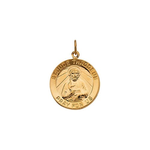 14kt Yellow Gold 18mm St. Jude Medal