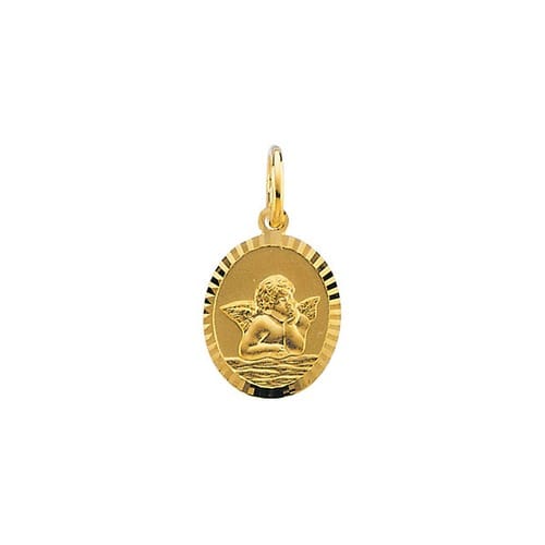 14kt Yellow Gold 11x9mm Angel Pendant