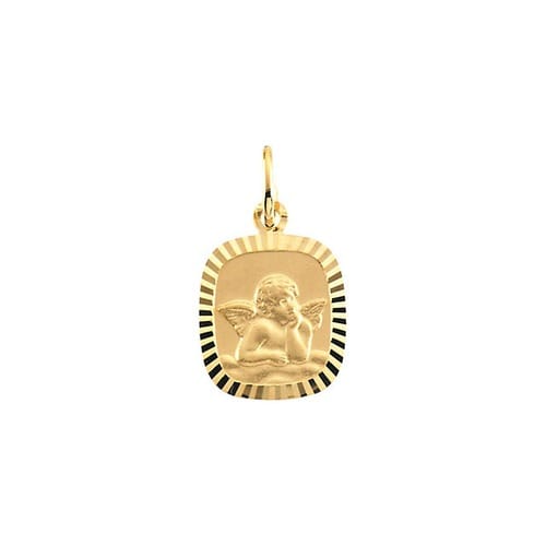 14kt Yellow Gold 12x11mm Angel Pendant Medal