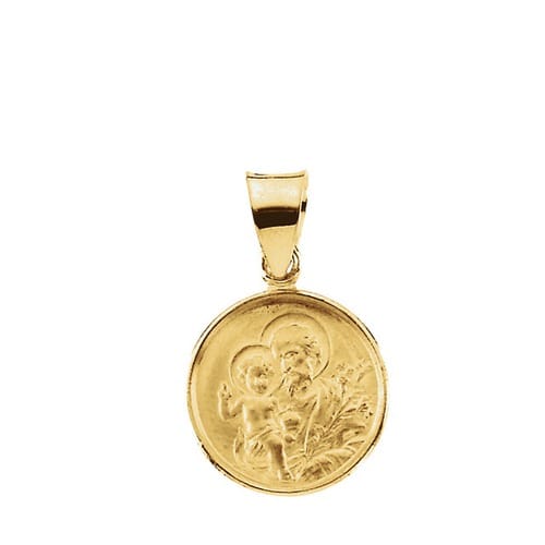 18kt Yellow Gold 13mm St. Joesph Medal