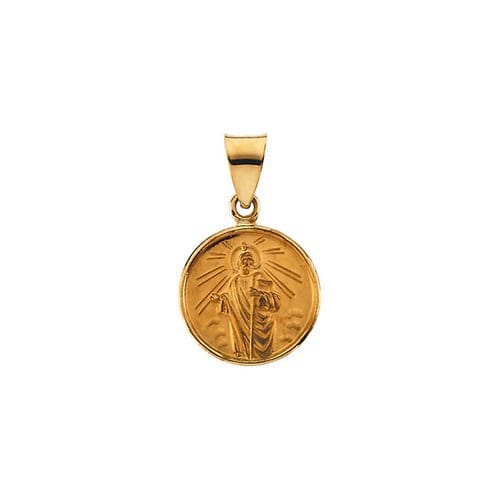 18kt Yellow Gold 13mm St. Jude Medal